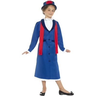 Costume da babysitter vittoriana Smiffys - Vestito, cappello e sciarpa - Piccolo Costume da babysitter vittoriana Smiffys - Vestito, cappello e sciarpa - Piccolo