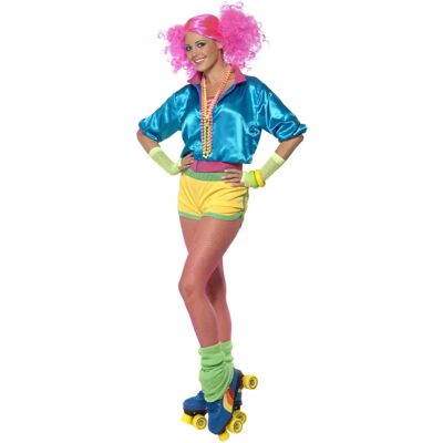 Déguisement Fille Skateuse Bleu Jaune Vert Smiffys - Costume Déguisement Fille Skateuse Bleu Jaune Vert Smiffys - Costume