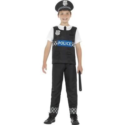 Costume da Poliziotto Smiffys per Bambini - Bianco e Nero, 7-9 Anni Costume da Poliziotto Smiffys per Bambini - Bianco e Nero, 7-9 Anni