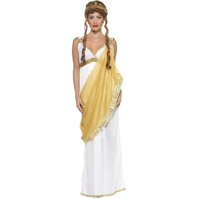 Costume Helen di Troia Piccolo - Dea Greca, Bianco e Giallo Costume Helen di Troia Piccolo - Dea Greca, Bianco e Giallo