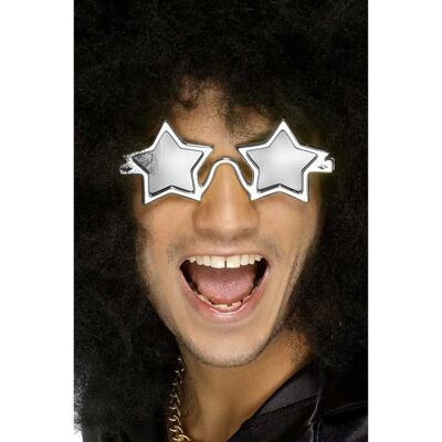 Óculos Estrela Prateada Smiffys - Acessório para Fantasia de Disco Óculos Estrela Prateada Smiffys - Acessório para Fantasia de Disco
