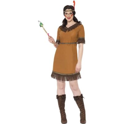 Smiffys Native American Maiden Kostym - Klänning, Bälte, Pannband - Kostymer & Tillbehör Smiffys Native American Maiden Kostym - Klänning, Bälte, Pannband - Kostymer & Tillbehör