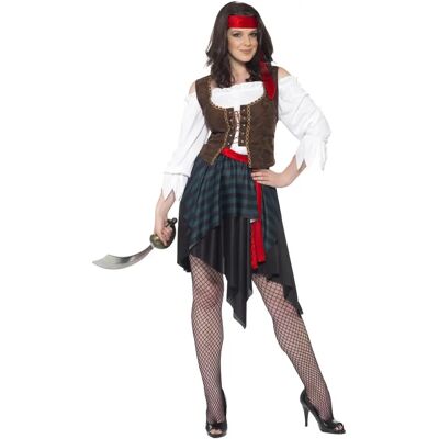 Déguisement de Pirate Dame - Smiffys - Marron/Blanc pour Adultes Déguisement de Pirate Dame - Smiffys - Marron/Blanc pour Adultes