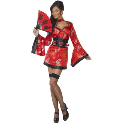 Déguisement Geisha Rouge/Noir avec ceinture et porte-verre à shot - Adulte - Publicité Déguisement Geisha Rouge/Noir avec ceinture et porte-verre à shot - Adulte - Publicité
