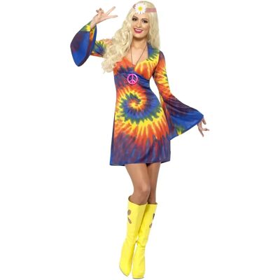 Costume Tie Dye Donna Adulta di Smiffys - Festa anni '60 Costume Tie Dye Donna Adulta di Smiffys - Festa anni '60