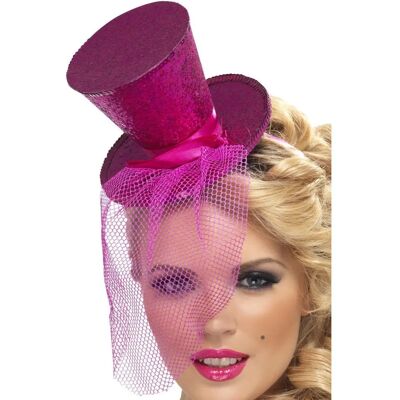 Mini Cappello Fever Rosa Fucsia - Accessorio per Costume Mini Cappello Fever Rosa Fucsia - Accessorio per Costume