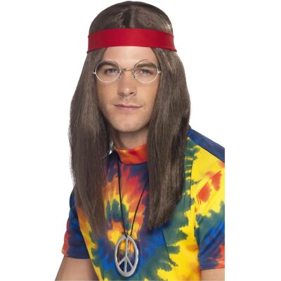 Kit Hippie Smiffys - Capelli, Occhiali, Medaglione e Fascia - Costume anni '60 Kit Hippie Smiffys - Capelli, Occhiali, Medaglione e Fascia - Costume anni '60