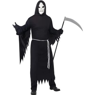 Smiffys Grim Reaper Kostym - Huvtröja, mask, bälte - Halloweenkostym Smiffys Grim Reaper Kostym - Huvtröja, mask, bälte - Halloweenkostym
