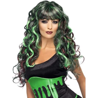 Smiffys Green/Black Blood Drip Monster Wig - Halloween Fancy Dress Smiffys Green/Black Blood Drip Monster Wig - Halloween Fancy Dress