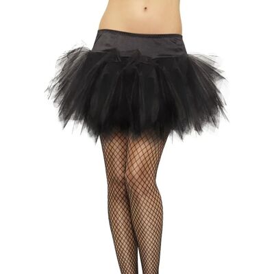 Parrucca riccia marrone Smiffys - Tutu frilly nero - Costume anni 80 Parrucca riccia marrone Smiffys - Tutu frilly nero - Costume anni 80