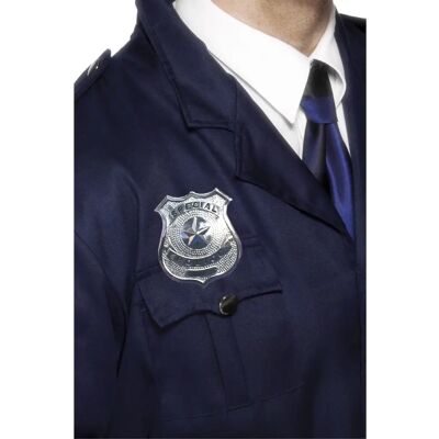Badge de police en métal argenté pour adultes - Smiffys Badge de police en métal argenté pour adultes - Smiffys