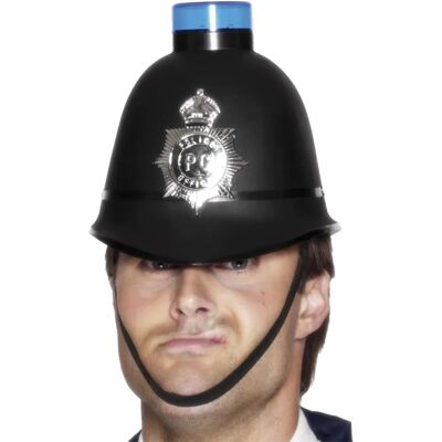 Smiffys Polizeihelm Schwarz Blinkendes Sirenenlicht - Polizeihelm - Polizei Typ Smiffys Polizeihelm Schwarz Blinkendes Sirenenlicht - Polizeihelm - Polizei Typ