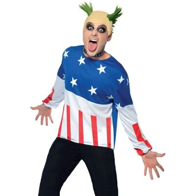 Disfraz Keith Flint de Smiffys - Disfraz de los 90 - Azul/Blanco/Rojo Disfraz Keith Flint de Smiffys - Disfraz de los 90 - Azul/Blanco/Rojo
