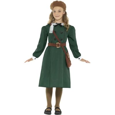 Costume Ragazza Evacuata WW2 - Verde - Bambino Costume Ragazza Evacuata WW2 - Verde - Bambino