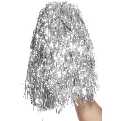 Pompons Métalliques Argentés Smiffys - Accessoire Costume Pom-Pom - Publicité Pompons Métalliques Argentés Smiffys - Accessoire Costume Pom-Pom - Publicité