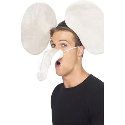 Conjunto de elefante Smiffys com orelhas e tronco - Cinza Conjunto de elefante Smiffys com orelhas e tronco - Cinza