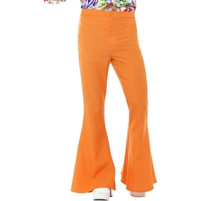 Pantalones acampanados naranjas Smiffys - Estilo de los 70 para adultos Pantalones acampanados naranjas Smiffys - Estilo de los 70 para adultos