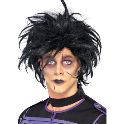 Czarna Peruka Psychopatyczna od Smiffys - Akcesorium na Halloween Czarna Peruka Psychopatyczna od Smiffys - Akcesorium na Halloween