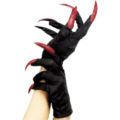 Gants Halloween Smiffys Ongles Rouges - Déguisement Rouge Noir - Gants - Publicité Gants Halloween Smiffys Ongles Rouges - Déguisement Rouge Noir - Gants - Publicité