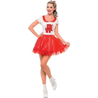 Costume Cheerleader Sandy di Smiffys - Bianco Rosso - Costumi Costume Cheerleader Sandy di Smiffys - Bianco Rosso - Costumi