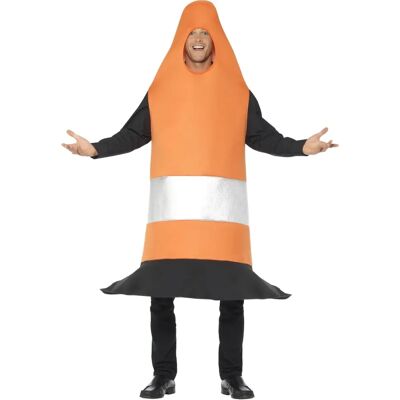 Smiffys Adult Traffic Cone Costume - Orange, Unisex Smiffys Adult Traffic Cone Costume - Orange, Unisex