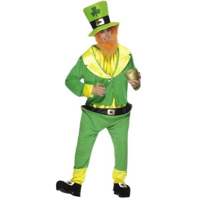 Vuxen Leprechaun-kostym från Smiffys - Grön, Hatt, Skägg - St. Patrick's Day Vuxen Leprechaun-kostym från Smiffys - Grön, Hatt, Skägg - St. Patrick's Day