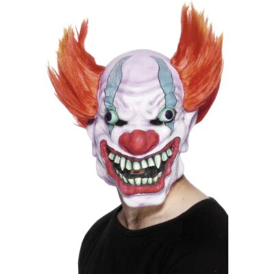 Maska Głowy Biała Pomarańczowa od Smiffys - Maska na Halloween dla Dorosłych Maska Głowy Biała Pomarańczowa od Smiffys - Maska na Halloween dla Dorosłych