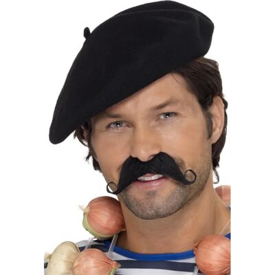 Beret Noir Smiffys - Accessoire Style Français - Adulte - Publicité Beret Noir Smiffys - Accessoire Style Français - Adulte - Publicité