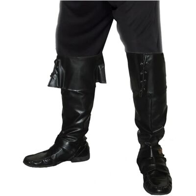 Smiffys Black Pirate Bootcovers - Deluxe Fancy Dress Accessory Smiffys Black Pirate Bootcovers - Deluxe Fancy Dress Accessory