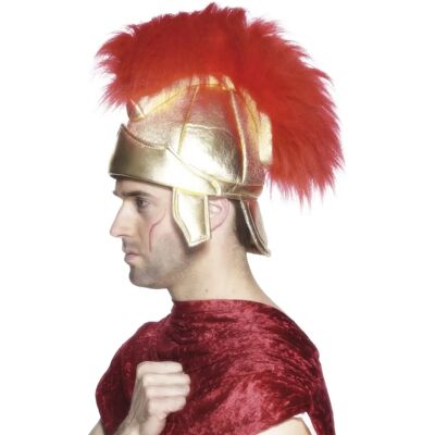 Casco de soldado romano dorado con pellet roja de Smiffys - Casco Casco de soldado romano dorado con pellet roja de Smiffys - Casco