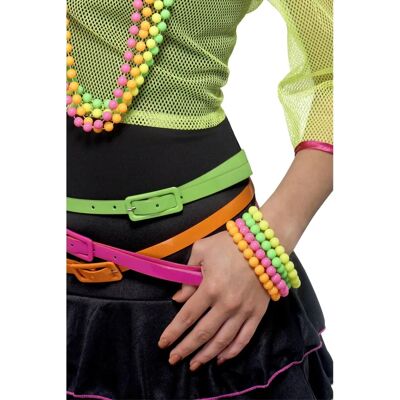 Bracelets en perles néon vert Smiffys 27366 - Accessoire de costume Bracelets en perles néon vert Smiffys 27366 - Accessoire de costume