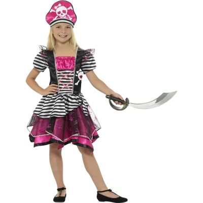Smiffys Perfect Pirate Girl Costume - Black & Pink - Dress & Hat Smiffys Perfect Pirate Girl Costume - Black & Pink - Dress & Hat