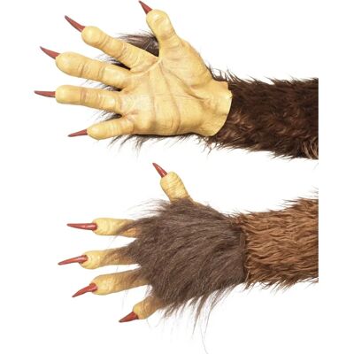 Guanti Demoniaci Beast Krampus, Adulto, Marrone, In lattice con Pelo Guanti Demoniaci Beast Krampus, Adulto, Marrone, In lattice con Pelo