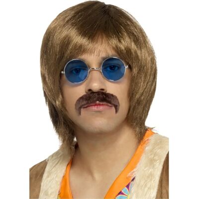 Smiffys 45169 60's Hippie Kit - Brown, Wig, Tash, Specs - Costumes Smiffys 45169 60's Hippie Kit - Brown, Wig, Tash, Specs - Costumes