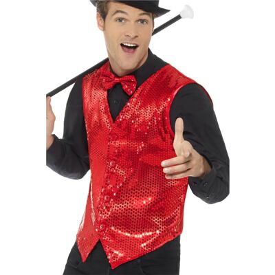 Smiffys Red Sequin Waistcoat - Party & Carnival Smiffys Red Sequin Waistcoat - Party & Carnival