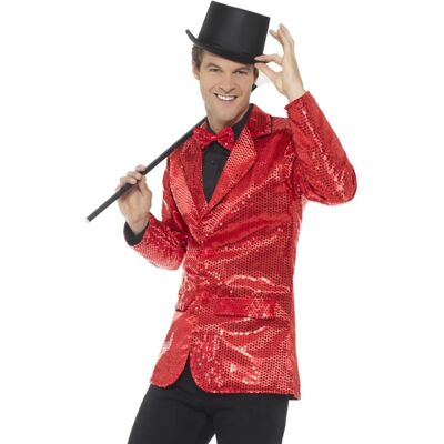 Veste à Paillettes Rouge pour Homme - Déguisement Adulte Veste à Paillettes Rouge pour Homme - Déguisement Adulte