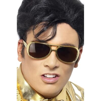Smiffys Elvis Presley Gold Glasses - Fancy Dress Accessory Smiffys Elvis Presley Gold Glasses - Fancy Dress Accessory