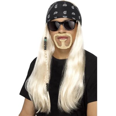 Szőke Hard Rocker Szett - 80-as/90-es Évek - Paróka, Szakáll, Bandana Szőke Hard Rocker Szett - 80-as/90-es Évek - Paróka, Szakáll, Bandana