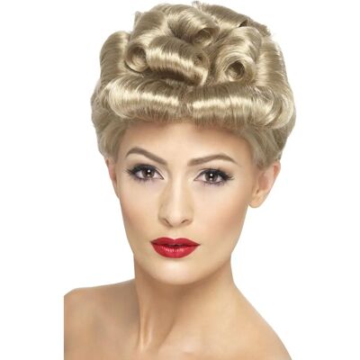 Wig vintage blond z lat 40. - Akcesorium do kostiumu z lokami Wig vintage blond z lat 40. - Akcesorium do kostiumu z lokami