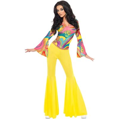 Smiffys 70s Groovy Babe Costume - Yellow/Black - Adult Smiffys 70s Groovy Babe Costume - Yellow/Black - Adult