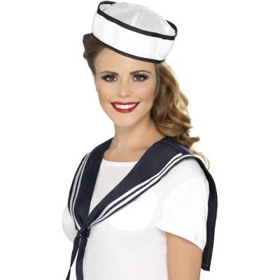 Costume de Marin Blanc avec Chapeau et Foulard - Adulte Costume de Marin Blanc avec Chapeau et Foulard - Adulte