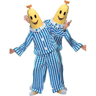 Smiffys Blue White Yellow Bananas in Pyjamas Adult Costume Smiffys Blue White Yellow Bananas in Pyjamas Adult Costume
