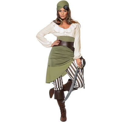 Smiffys Green Pirate Costume - Adult Pirate Dress Up - Pirate Theme Smiffys Green Pirate Costume - Adult Pirate Dress Up - Pirate Theme