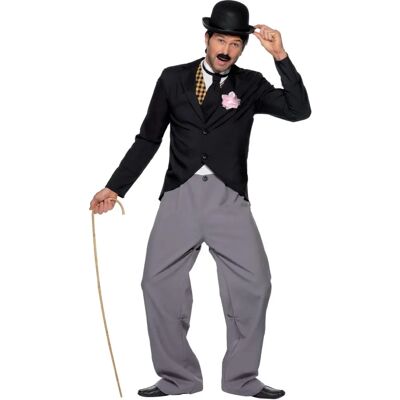 Costume d’étoile des années 20 noir/gris pour hommes - Tenue rétro de star de cinéma - Publicité Costume d’étoile des années 20 noir/gris pour hommes - Tenue rétro de star de cinéma - Publicité