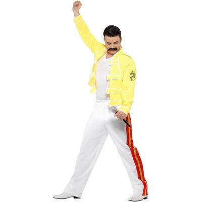 Smiffys Queen Freddie Mercury Kostuum - Medium - Geel - Verkleedkleding Smiffys Queen Freddie Mercury Kostuum - Medium - Geel - Verkleedkleding