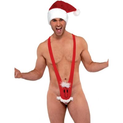 Smiffys Santa Mankini Kostym - Röd/Vit, Vuxen Smiffys Santa Mankini Kostym - Röd/Vit, Vuxen