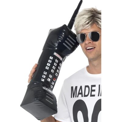 Téléphone Rétro Gonflable Smiffys - Accessoire de Costume Années 80 Noir Téléphone Rétro Gonflable Smiffys - Accessoire de Costume Années 80 Noir