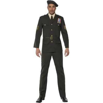 Smiffys Adult Men's Wartime Officer Costume - Green Medium - Costumes Smiffys Adult Men's Wartime Officer Costume - Green Medium - Costumes