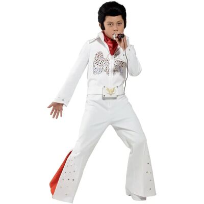 Smiffys Children's Elvis Costume - Jumpsuit & Scarf - White - Costumes Smiffys Children's Elvis Costume - Jumpsuit & Scarf - White - Costumes