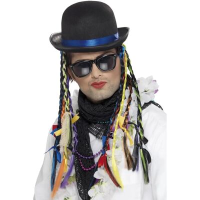 Sombrero Camaleón Negro de Smiffys - Accesorio Disfraz Años 80 Sombrero Camaleón Negro de Smiffys - Accesorio Disfraz Años 80